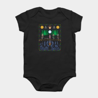 Upside Down Ugly Christmas Sweater Baby Bodysuit